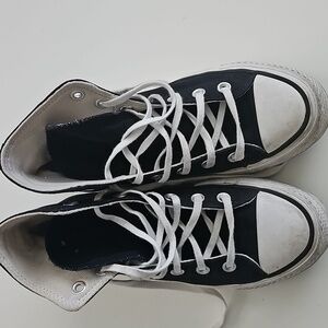 Well Worn Converse Shoes in Black and White